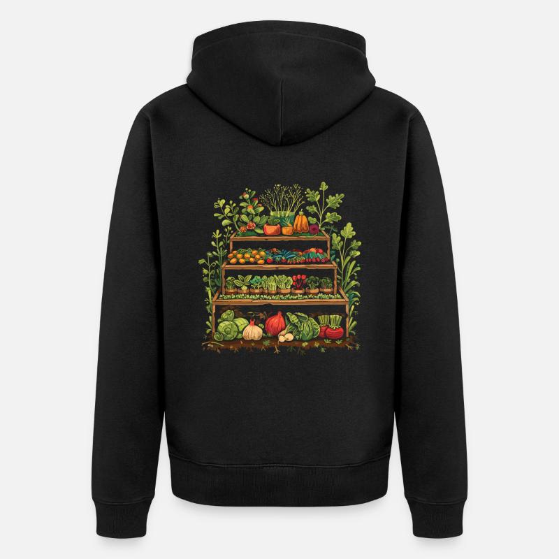 Permakultur Lebensmittel Compost - Unisex Premium Bio Zip Hoodie - Schwarz