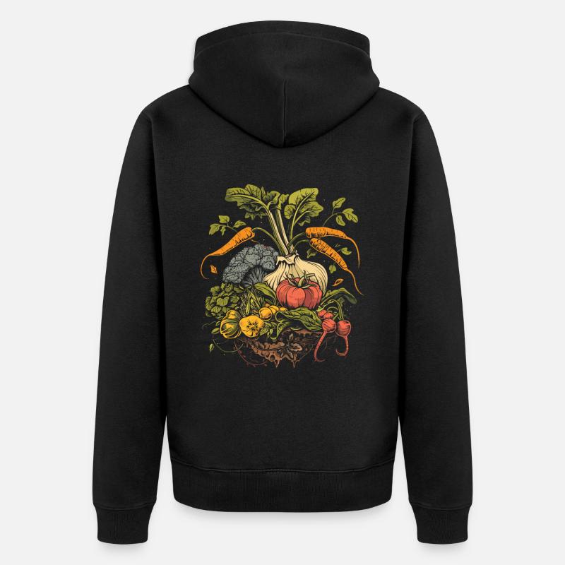 Permaculture Compost alimentaire - Veste à capuche bio Premium Unisexe - noir