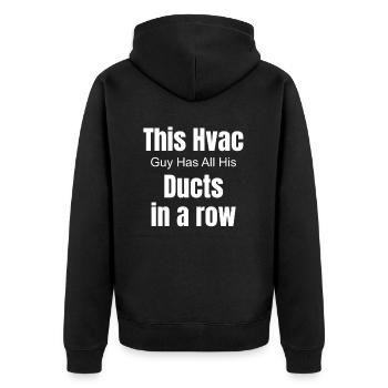 Dieser Hlk-typ Hat Alle Seine Kanäle In Einer - Unisex Premium Bio Zip Hoodie - Schwarz - Hinten - Nico (187cm)