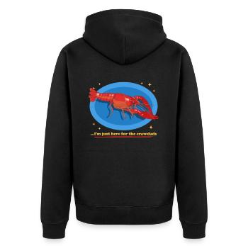 Flusskrebs Edelkrebs Meeresfrüchte Geschenk - Unisex Premium Bio Zip Hoodie - Schwarz - Hinten - Nico (187cm)