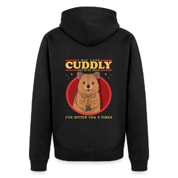 Kangourou à queue courte Quokka : le cadeau de Quokka - Veste à capuche bio Premium Unisexe - noir - Dos - Nico (187cm)