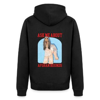 Cadeau de propriétaire de chien lévrier afghan - Veste à capuche bio Premium Unisexe - noir - Dos - Nico (187cm)