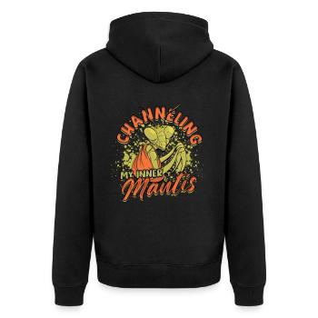 Praying Mantis Channeling My Inner Mantis - Unisex Premium Organic Zip Hoodie - black - Back - Nico (187cm)