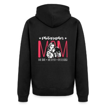 Photographer Mom The Idol The Myth The Photography - Unisex Premium Bio Zip Hoodie - Schwarz - Hinten - Nico (187cm)