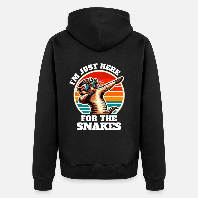 Mangusten Sprüche - Unisex Premium Bio Zip Hoodie - Schwarz