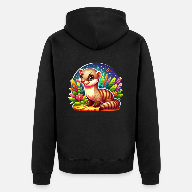 Mangusten - Unisex Premium Bio Zip Hoodie - Schwarz