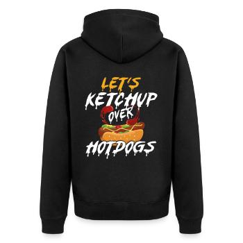 Hot Dog Adulte Let’s Ketchup Over - Veste à capuche bio Premium Unisexe - noir - Dos - Nico (187cm)