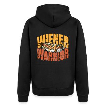 Hot Dog Adult Humor Pun Naughty - Unisex Premium Organic Zip Hoodie - black - Back - Nico (187cm)