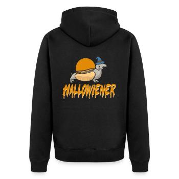 Hot Dog Adult Halloween Pun - Unisex Premium Bio Zip Hoodie - Schwarz - Hinten - Nico (187cm)