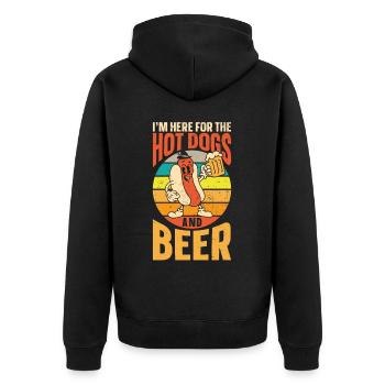 Hot Dog Adult Bière Rétro Je suis là - Veste à capuche bio Premium Unisexe - noir - Dos - Nico (187cm)