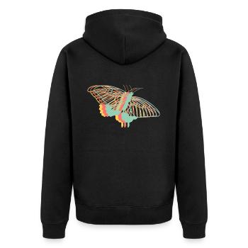 Découvrez le géométrique mignon - Veste à capuche bio Premium Unisexe - noir - Dos - Nico (187cm)