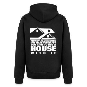 House Building Home Owner Housewarming - Unisex Premium Organic Zip Hoodie - black - Back - Nico (187cm)