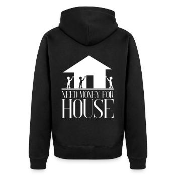 Home Owner Housewarming House Building - Unisex Premium Organic Zip Hoodie - black - Back - Nico (187cm)