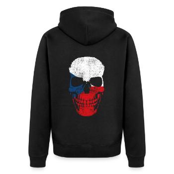 Patriotisme tchéco-américain, - Veste à capuche bio Premium Unisexe - noir - Dos - Nico (187cm)