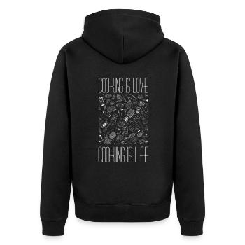 Libérez votre créativité en cuisine avec humour - Veste à capuche bio Premium Unisexe - noir - Dos - Nico (187cm)