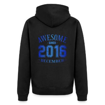 December 2016 - Birthday in December Awesome - Unisex Premium Organic Zip Hoodie - black - Back - Nico (187cm)