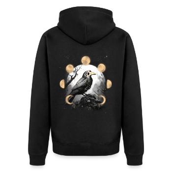 Raven Raven Crow Crow Plague Plague Mask Bird - Unisex Premium Organic Zip Hoodie - black - Back - Nico (187cm)