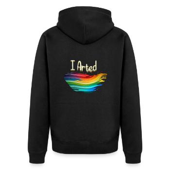 Craft Humor & Lustige Kunstkurse - Unisex Premium Bio Zip Hoodie - Schwarz - Hinten - Nico (187cm)