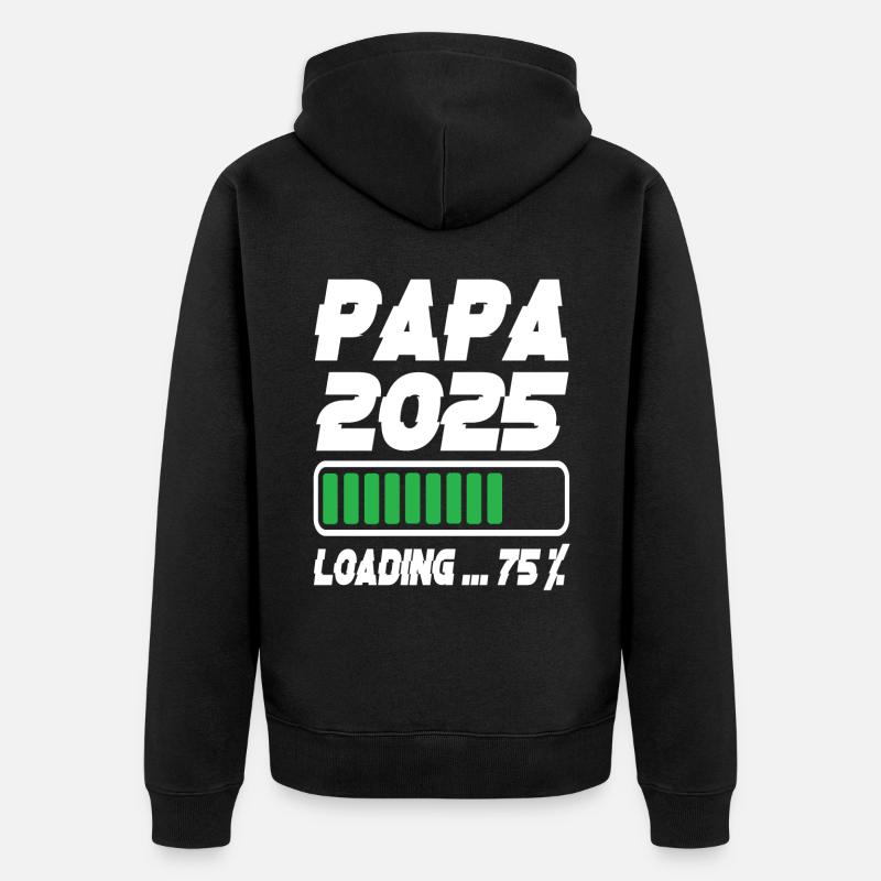Papa 2025 Loading - Unisex Premium Organic Zip Hoodie - black