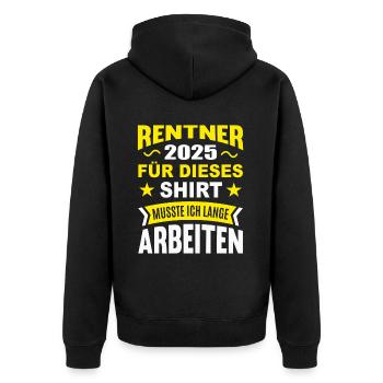 Retraités 2025 - Veste à capuche bio Premium Unisexe - noir - Dos - Nico (187cm)