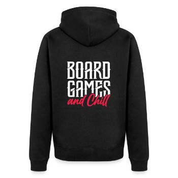 Brettspiel Brettspiele Sieleabend Spiele Geschenk - Unisex Premium Bio Zip Hoodie - Schwarz - Hinten - Nico (187cm)