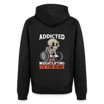 Weightlifting Weightlifting Skeleton - Unisex Premium Organic Zip Hoodie - black - Back - Nico (187cm)