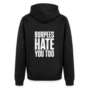 Burpees Fitness Cadeau de musculation Burpee - Veste à capuche bio Premium Unisexe - noir - Dos - Nico (187cm)