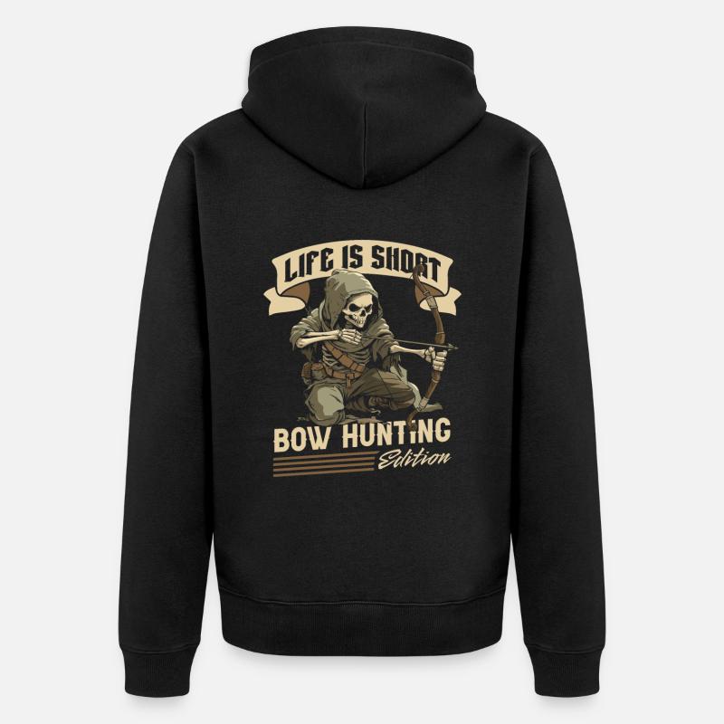 Chasse à l’arc Chasseur à l’arc - Veste à capuche bio Premium Unisexe - noir