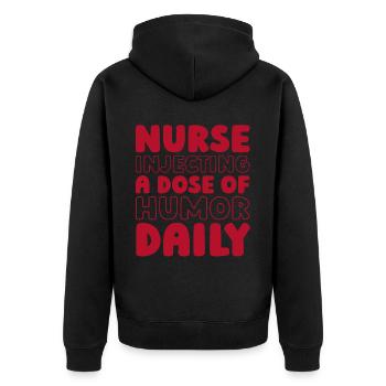 Infirmier - Veste à capuche bio Premium Unisexe - noir - Dos - Nico (187cm)