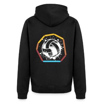 Gaga Ball Herzlinie - Unisex Premium Bio Zip Hoodie - Schwarz - Hinten - Nico (187cm)