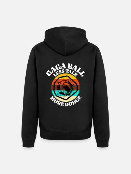 Gaga Ball Sprüche - Unisex Premium Bio Zip Hoodie - Schwarz