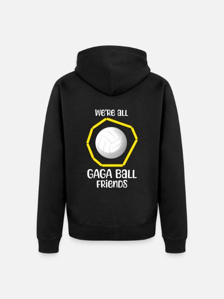 Gaga Ball Sayings - Unisex Premium Organic Zip Hoodie - black