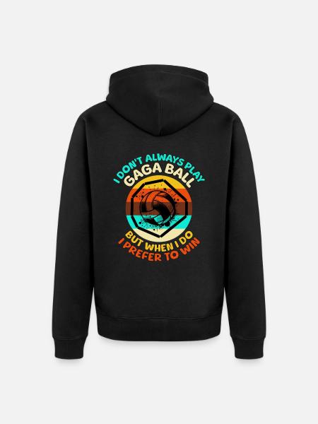 Gaga Ball Sprüche - Unisex Premium Bio Zip Hoodie - Schwarz