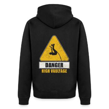 Stabhochspringer-Geschenk - Unisex Premium Bio Zip Hoodie - Schwarz - Hinten - Nico (187cm)