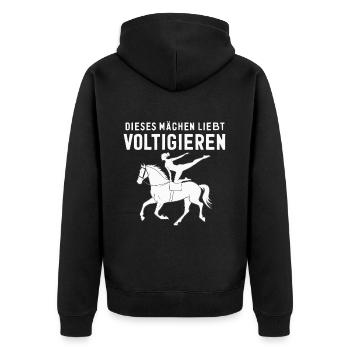 Aime le cadeau de voltige à cheval - Veste à capuche bio Premium Unisexe - noir - Dos - Nico (187cm)