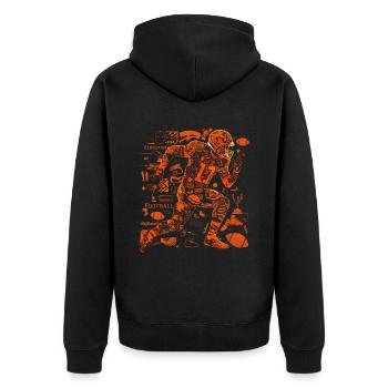 American Football Tshirt Men's Kids Football - Unisex Premium Organic Zip Hoodie - black - Back - Nico (187cm)