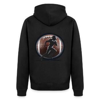 American Football Tshirt Men's Kids Football - Unisex Premium Organic Zip Hoodie - black - Back - Nico (187cm)