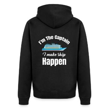 I'm the captain I'm on a - Unisex Premium Organic Zip Hoodie - black - Back - Nico (187cm)