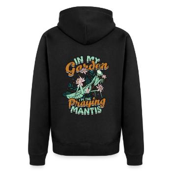 Gottesanbeterin Fangheuschrecken Fangschrecke - Unisex Premium Bio Zip Hoodie - Schwarz - Hinten - Nico (187cm)