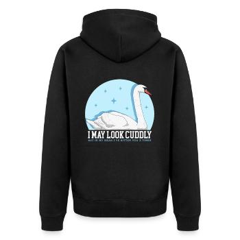 Swan Lover Swans Gift - Unisex Premium Organic Zip Hoodie - black - Back - Nico (187cm)