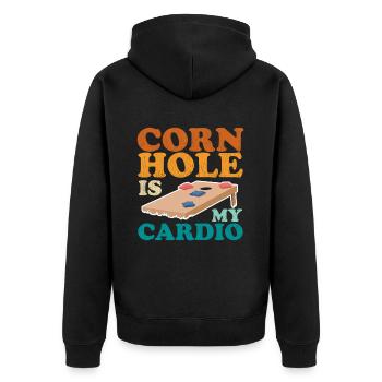 Cornhole Player Blind Hole Sac de haricots cadeau - Veste à capuche bio Premium Unisexe - noir - Dos - Nico (187cm)