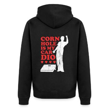 Cornhole Player Bean Bag Blind Hole Cadeau - Veste à capuche bio Premium Unisexe - noir - Dos - Nico (187cm)