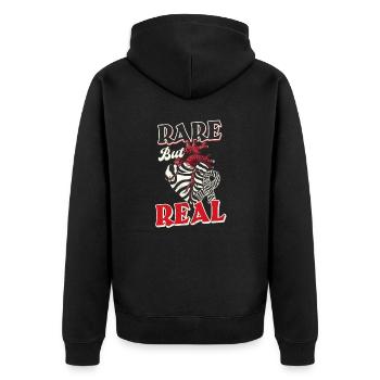 Ehlers Danlos Rare But Real - Unisex Premium Organic Zip Hoodie - black - Back - Nico (187cm)
