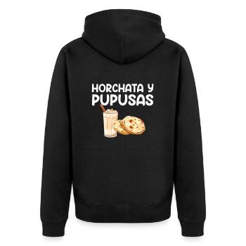 Horchata and pupusas, el salvador salvadorian food - Unisex Premium Bio Zip Hoodie - Schwarz - Hinten - Nico (187cm)