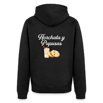 Horchata and pupusas, el salvador salvadorian food - Unisex Premium Bio Zip Hoodie - Schwarz - Hinten - Nico (187cm)
