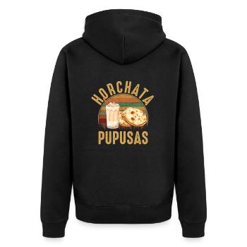 Horchata and pupusas, el salvador salvadorian food - Unisex Premium Bio Zip Hoodie - Schwarz - Hinten - Nico (187cm)