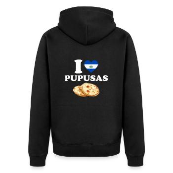i love pupusas el salvador salvadorian food pupusa - Unisex Premium Bio Zip Hoodie - Schwarz - Hinten - Nico (187cm)