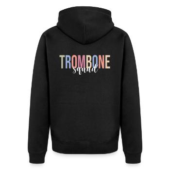 Posaunist Jazzmusik Marching Band - Unisex Premium Bio Zip Hoodie - Schwarz - Hinten - Nico (187cm)