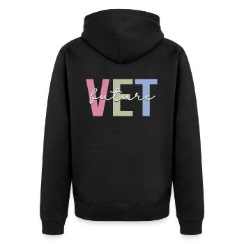 Techniker Tierarzthelfer Tierarzt Tierarztstudent - Unisex Premium Bio Zip Hoodie - Schwarz - Hinten - Nico (187cm)