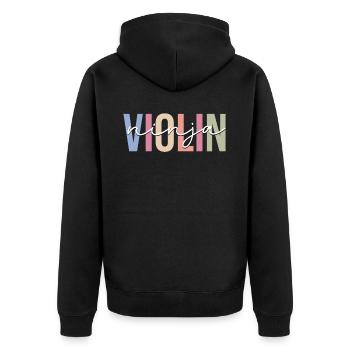 Geigenspieler Instrument Violinist - Unisex Premium Bio Zip Hoodie - Schwarz - Hinten - Nico (187cm)